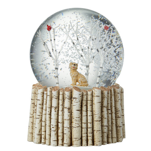 The Seasonal Aisle Snow Globe Dog with Hat On | Wayfair.co.uk